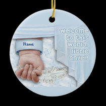 Welcome Baby Boy (customizable) ornaments