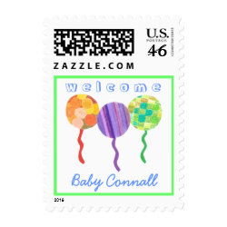 Welcome baby boy personalized balloon stamp stamp