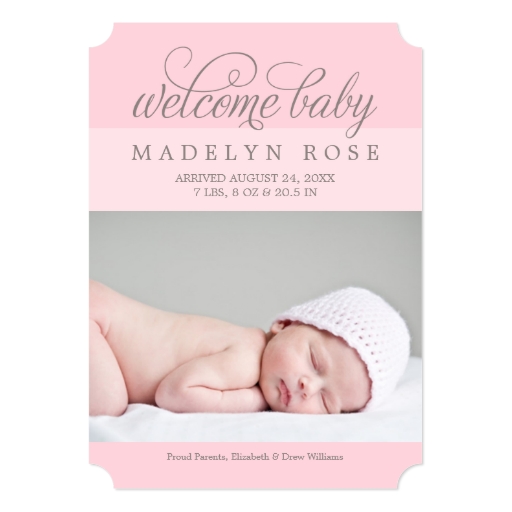 Baby Girl Photo Birth Announcement Zazzle