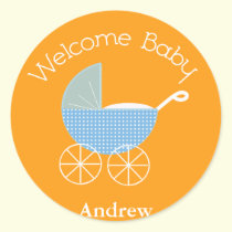 Welcome Baby Orange Sticker stickers