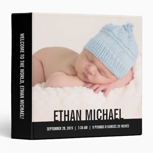 Baby Personalized Binder Black Zazzle