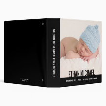Welcome Baby Personalized Binder - Black