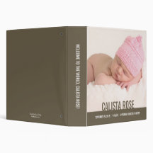 Welcome Baby Personalized Binder - Gray