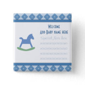Welcome Baby Rocking Horse Button button
