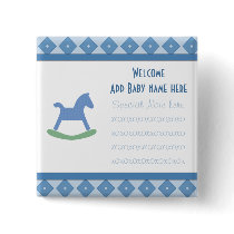 Welcome Baby Rocking Horse Button