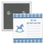 Welcome Baby Rocking Horse Button