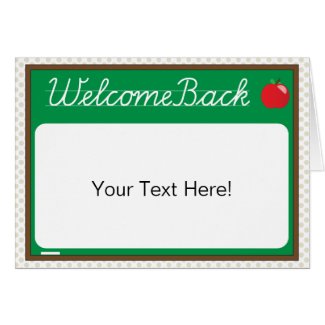 Welcome Back {student card}