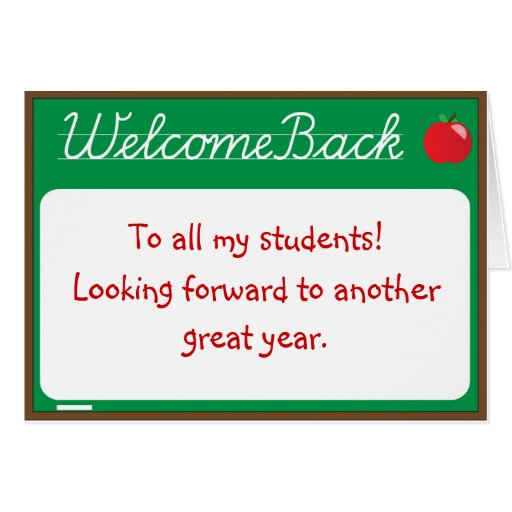 Back Teacher Note Card Zazzle