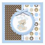 Welcome Bear Boy Invitation Square