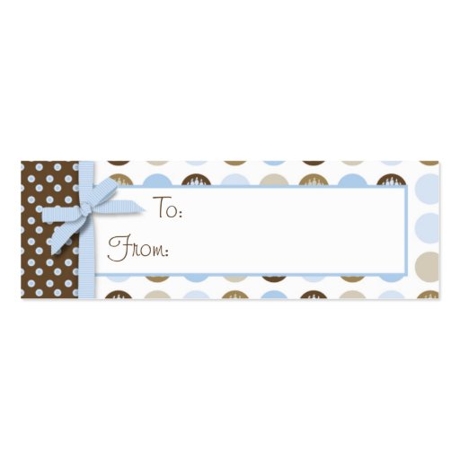 Welcome Bear Boy Skinny Gift Tag 2 Business Card Template (back side)