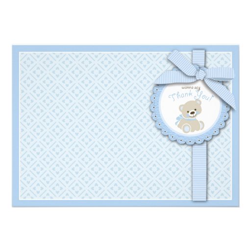 Welcome Bear Boy TY Card 2 Invitations