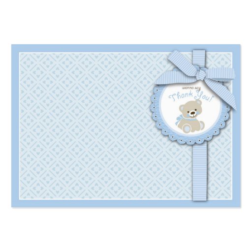 Welcome Bear Boy TY Gift Tag Business Card (back side)