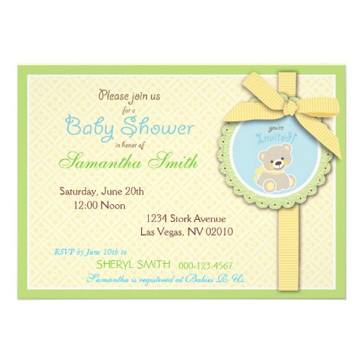 Welcome Bear Invitation Card