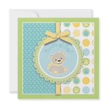 Welcome Bear Square Custom Announcements