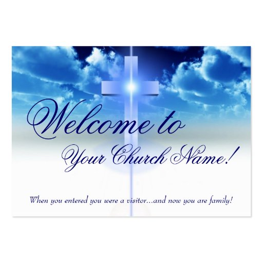 Welcome Card: Illuminated Cross Visitor Card Business Cards