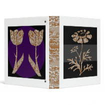 Welcome Florals: Gold n Silver Engraved Art 3 Ring Binders
