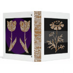 Welcome Florals: Gold n Silver Engraved Art 3 Ring Binders