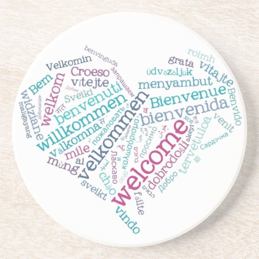 Welcome Heart (many languages) Coaster