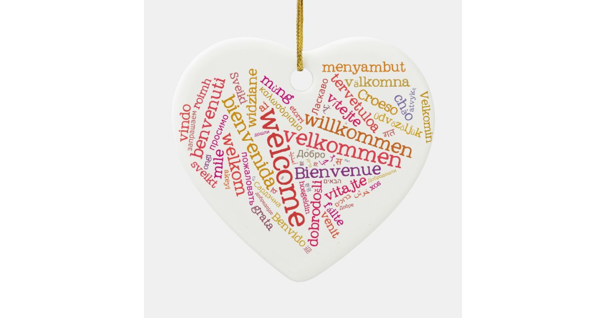 Heart (many languages) Ornament Zazzle