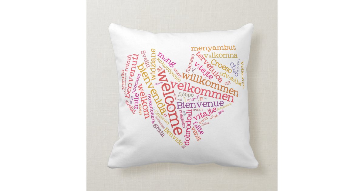 Heart (many languages) Pillows Zazzle