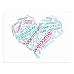 Welcome Heart (many languages) Postcard