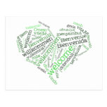 Welcome Heart (many languages) Postcard
