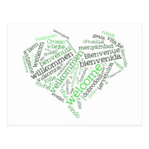 Welcome Heart (many languages) Postcard