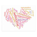 Welcome Heart (many languages) Postcard