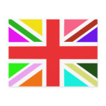 Welcome home card with a rainbow Union Jack Post Card