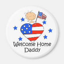 Welcome Home Daddy Stick Figure Baby Refrigerator Magnet