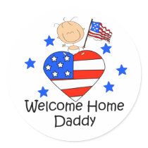 Welcome Home Daddy Stick Figure Baby stickers