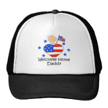 Welcome Home Daddy Stick Figure Baby Trucker Hats