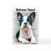 Welcome home French bulldog greeting card