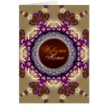 Welcome Home Gold Satin Twin Hearts Card