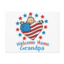Welcome Home Grandpa Baby Heart Postcard