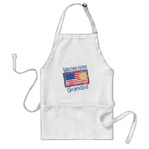 Welcome Home Grandpa Flag Baby Aprons
