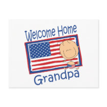Welcome Home Grandpa Flag Baby Postcard