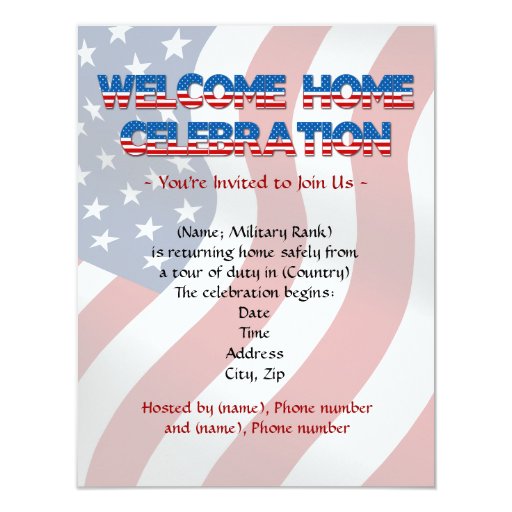 welcome home military invitations zazzle welcome home invitations