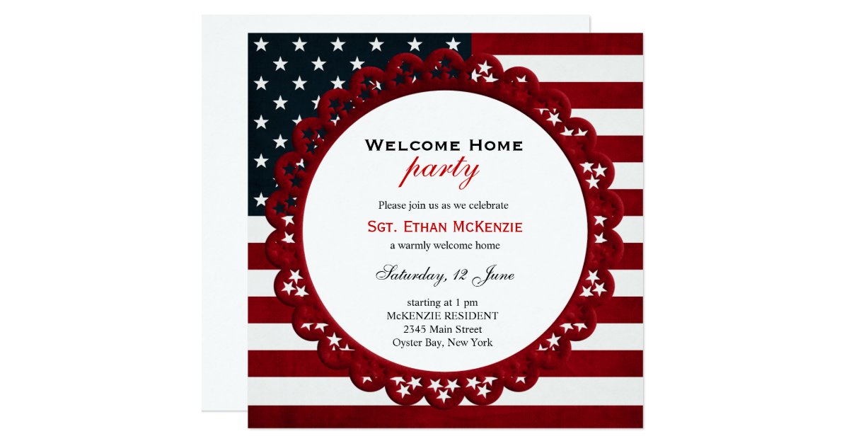 Welcome Home Military Party Card | Zazzle