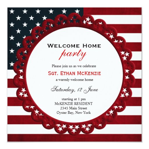 Welcome Home Military Party Card | Zazzle