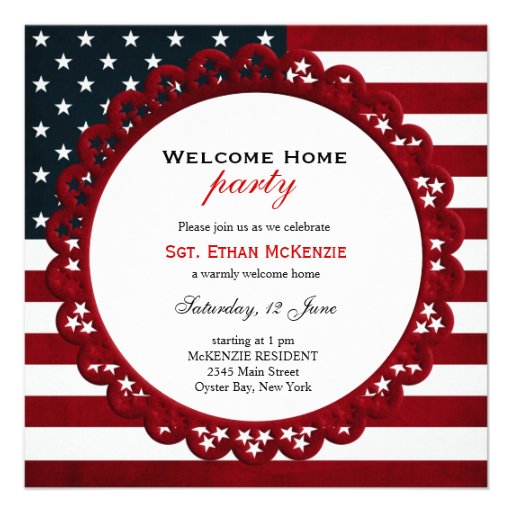 Welcome Home Military Party Custom Invitations