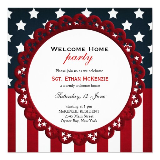 Welcome Home Military Party Personalized Invitations