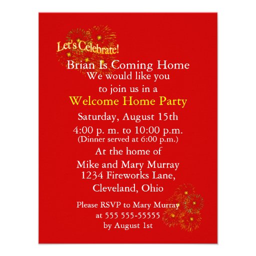 Welcome Home Party Invitations for Military