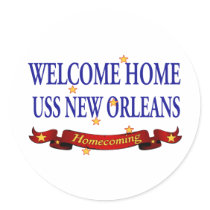 Welcome Home USS New Orleans Round Sticker