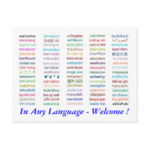 Welcome in 80 Languages Postcard