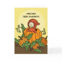 Welcome Little Pumpkin New Baby Card by cutietoots Welcome Little Pumpkin New Baby Card