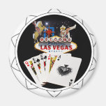 Welcome Sign Black Poker Chip Fridge Magnets