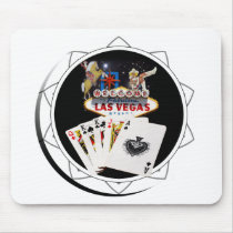 Welcome Sign Black Poker Chip Mouse Pads
