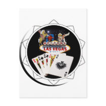 Welcome Sign Black Poker Chip Post Cards