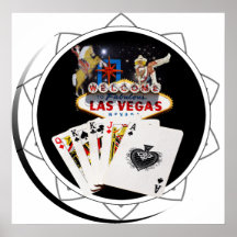 Welcome Sign Black Poker Chip Print